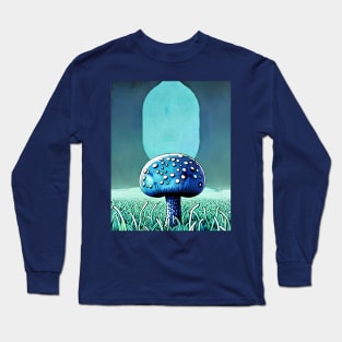 Royal Blue Mushroom With White Spots Long Sleeve T-Shirt